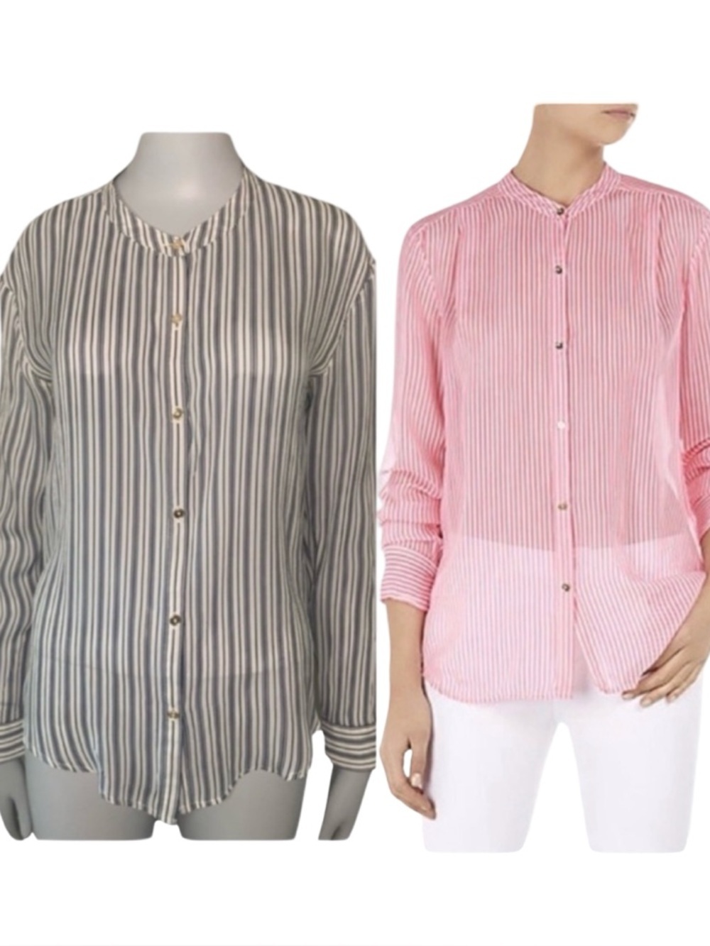 JUICY COUTURE 100% Silk “Mediterranean” Striped Blouse Size XS